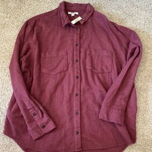 Madewell Burgundy/plum Button Down SIZE XL -  NWT